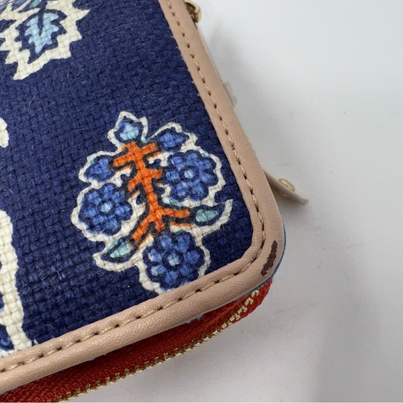 Spartina 449 Blue Boheme Yacht Club Elephant Paisley Canvas Leather Wallet - Picture 9 of 11